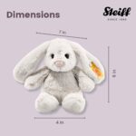 Steiff Hoppie Hase 18 cm hellgrau, Plüschtier Hase mit Schlappohren, Soft Cuddly Friends, flauschiges Stofftier zum Kuscheln – Bild 2